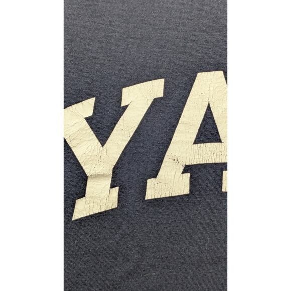 Champion Yale University Blue T-shirt Large Cotton Short Sleeve Distressed - Picture 4 of 10